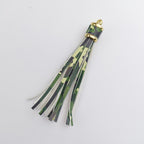 Multi Patterned PU Leather Tassel Keychain Charms 10cm 6pcs 6