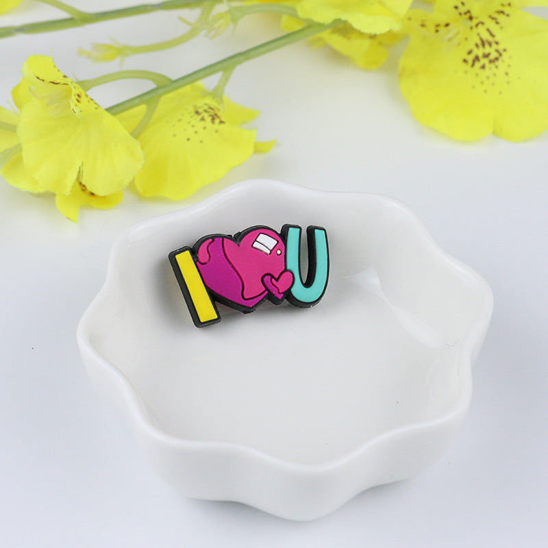 Silicone Focal Beads Valentine ILOVEYOU Letter Design 20pcs 2