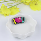 Silicone Focal Beads Valentine ILOVEYOU Letter Design 20pcs 2