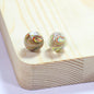 Lampwork Glass Beads Round 12/14mm Transparent Phoenix Tail Gold Foil 5pcs 19
