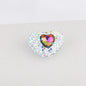 Rhinestone Heart Clay Beads 24mm White Sparkling Center 6pcs 9