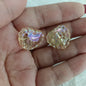 Transparent UV Plating Bow Heart Acrylic Beads 22mm 100pcs 9