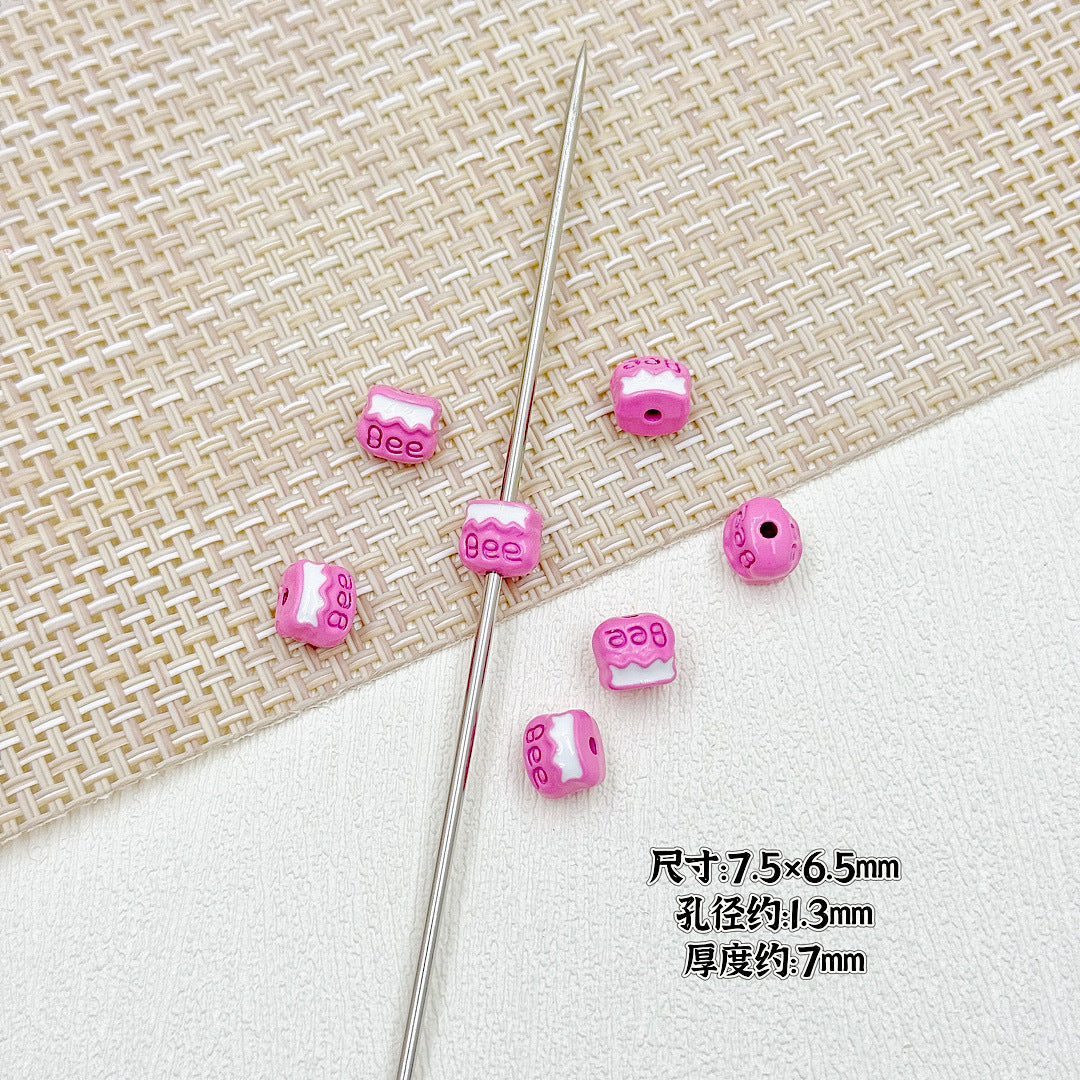 Bear and Honeypot Metal Beads 13mm Hand-Painted Colorful 10pcs 21