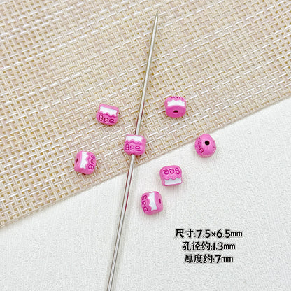 Bear and Honeypot Metal Beads 13mm Hand-Painted Colorful 10pcs 21