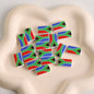 Rectangular Acrylic Beads 19mm Glossy Love Slogan Printed 20pcs 10