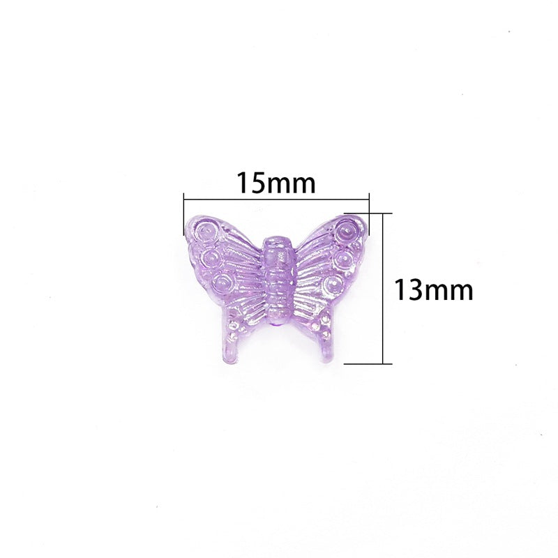 Transparent Butterfly Acrylic Beads 15x13mm Multicolor 40pcs 5