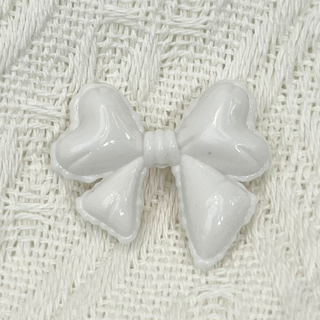 Hand Painted Balloon Bow Acrylic Beads 33mm Solid Color 10pcs 6