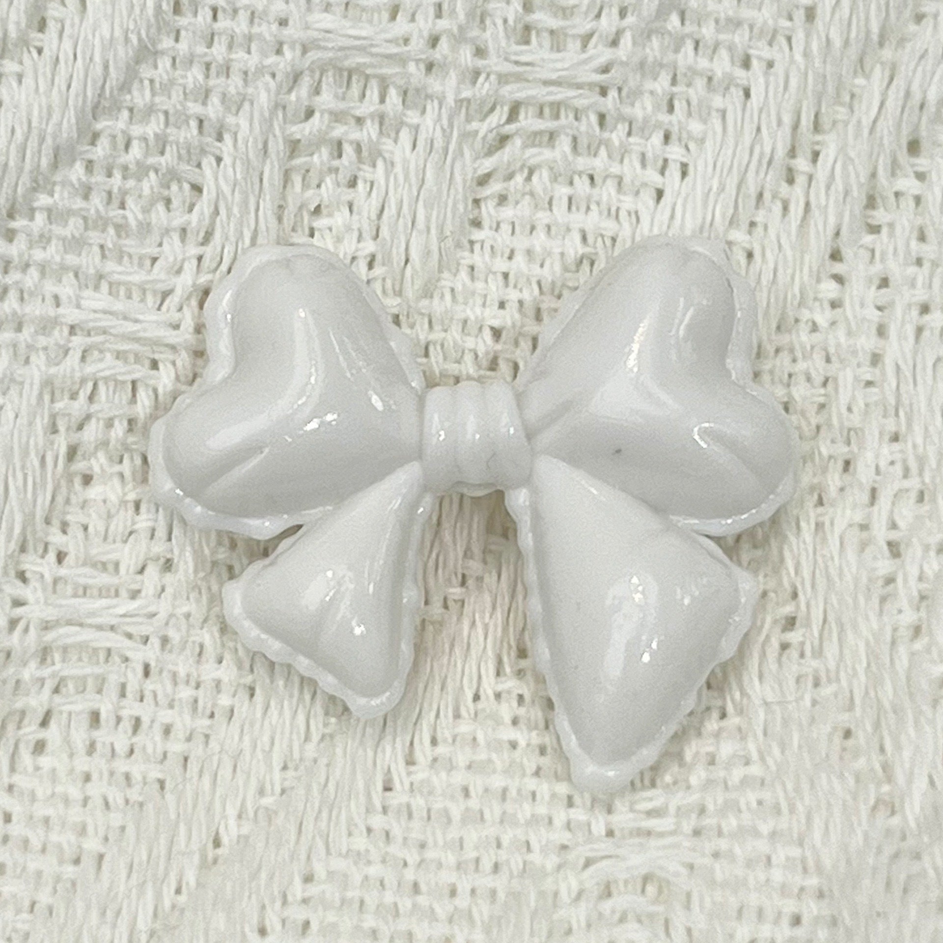 Hand Painted Balloon Bow Acrylic Beads 33mm Solid Color 10pcs 6
