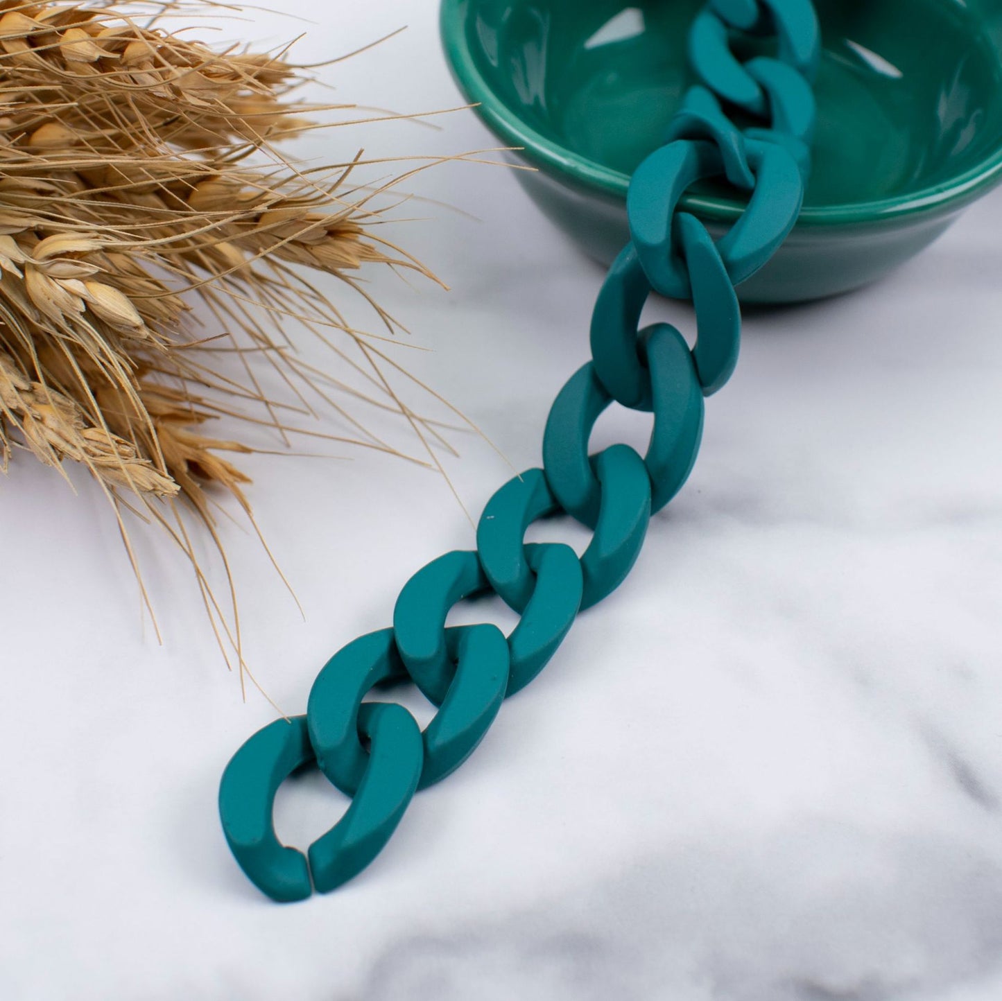 Matte Colorful Acrylic Open Chain Links 23mm 100pcs 21
