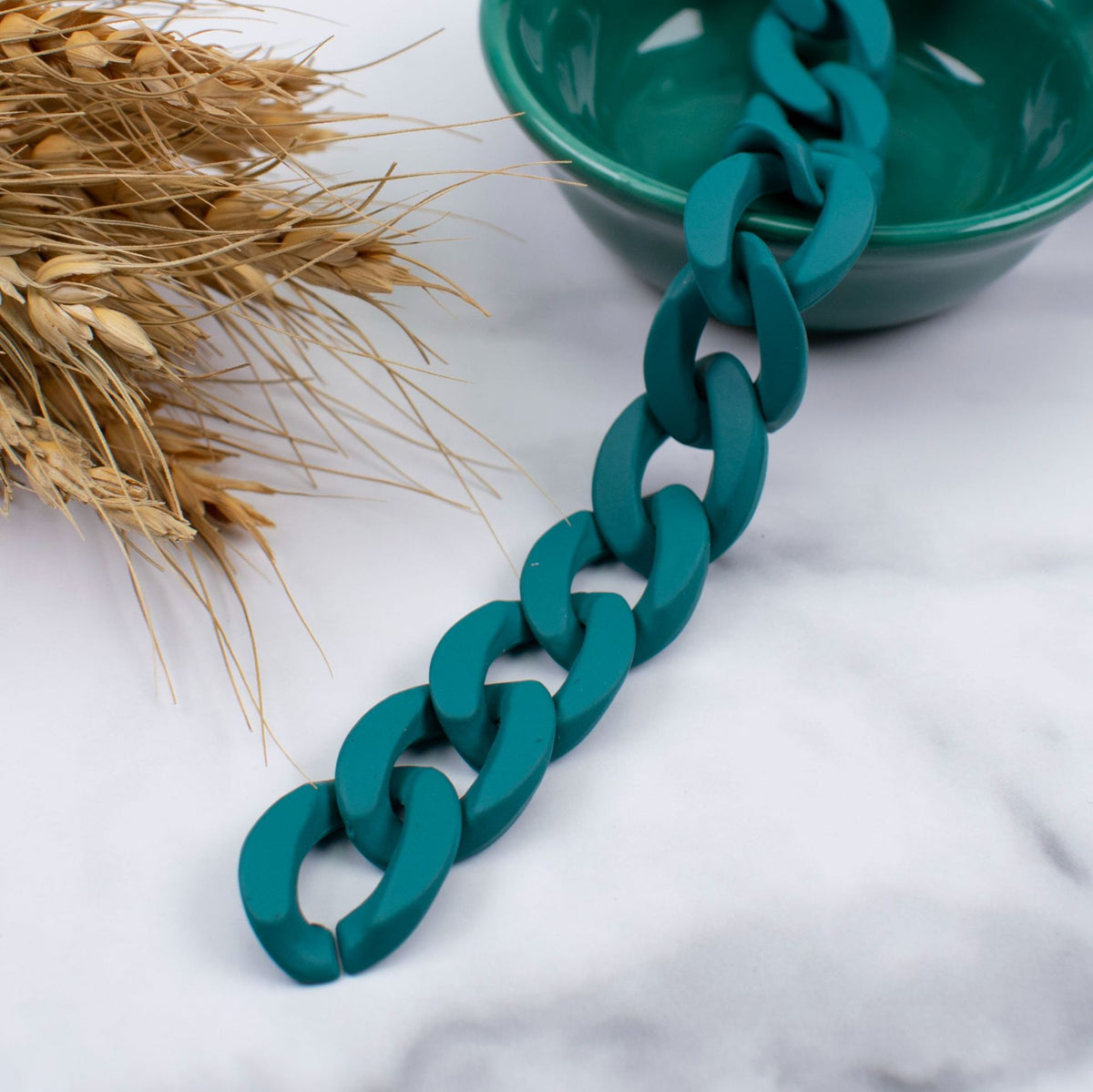 Matte Colorful Acrylic Open Chain Links 23mm 100pcs 21