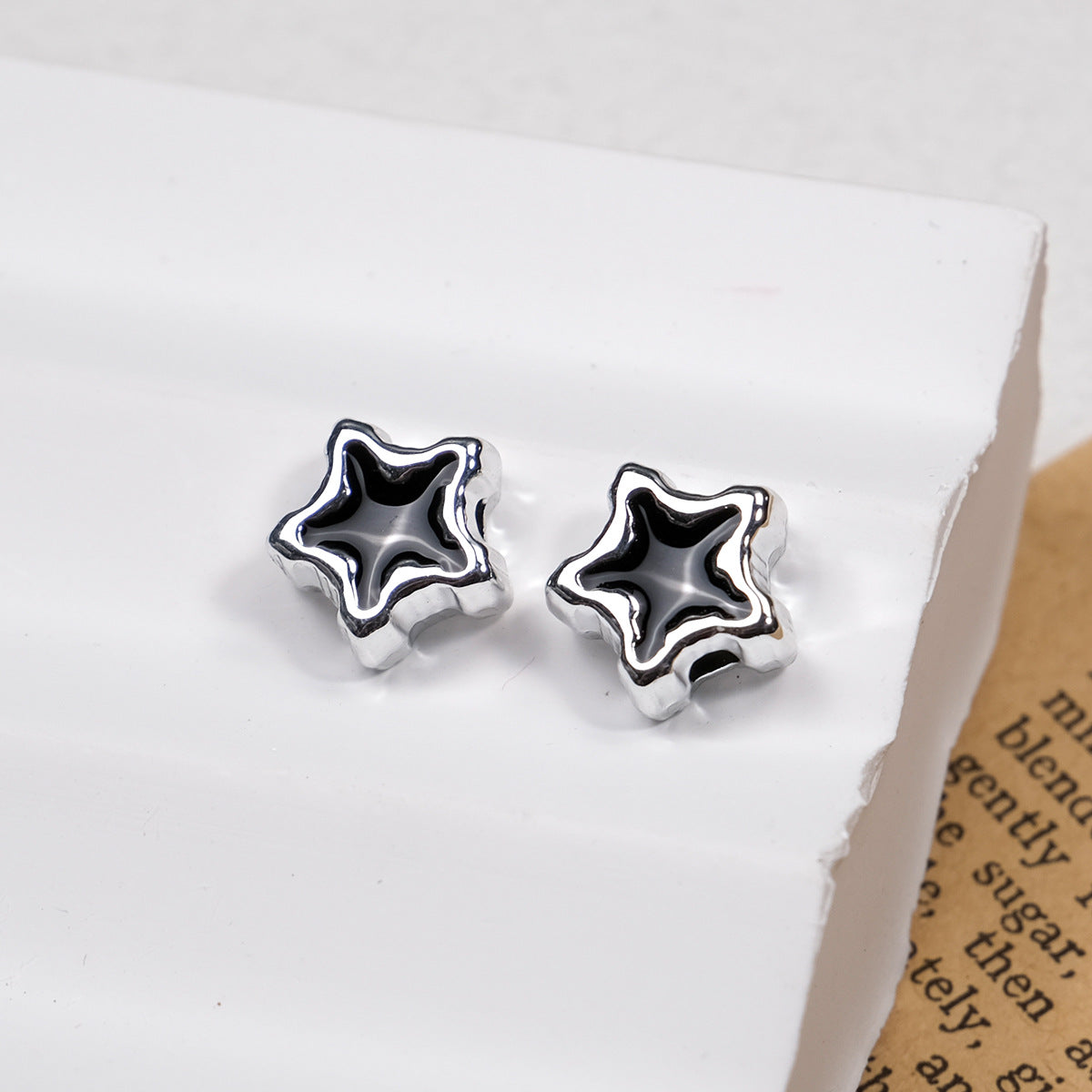 Silver Pixel Heart and Star Acrylic Beads 11mm Mixed Shapes 50pcs 21