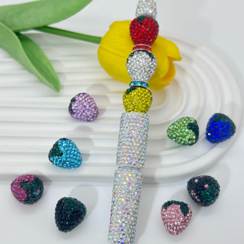 Strawberry Polymer Rhinestone Beads 17mm Colorful Mixed 10pcs 4