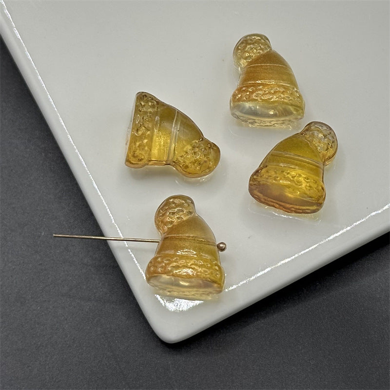 Transparent Christmas Cap Glass Beads 14x17mm Multicolor 100pcs 7