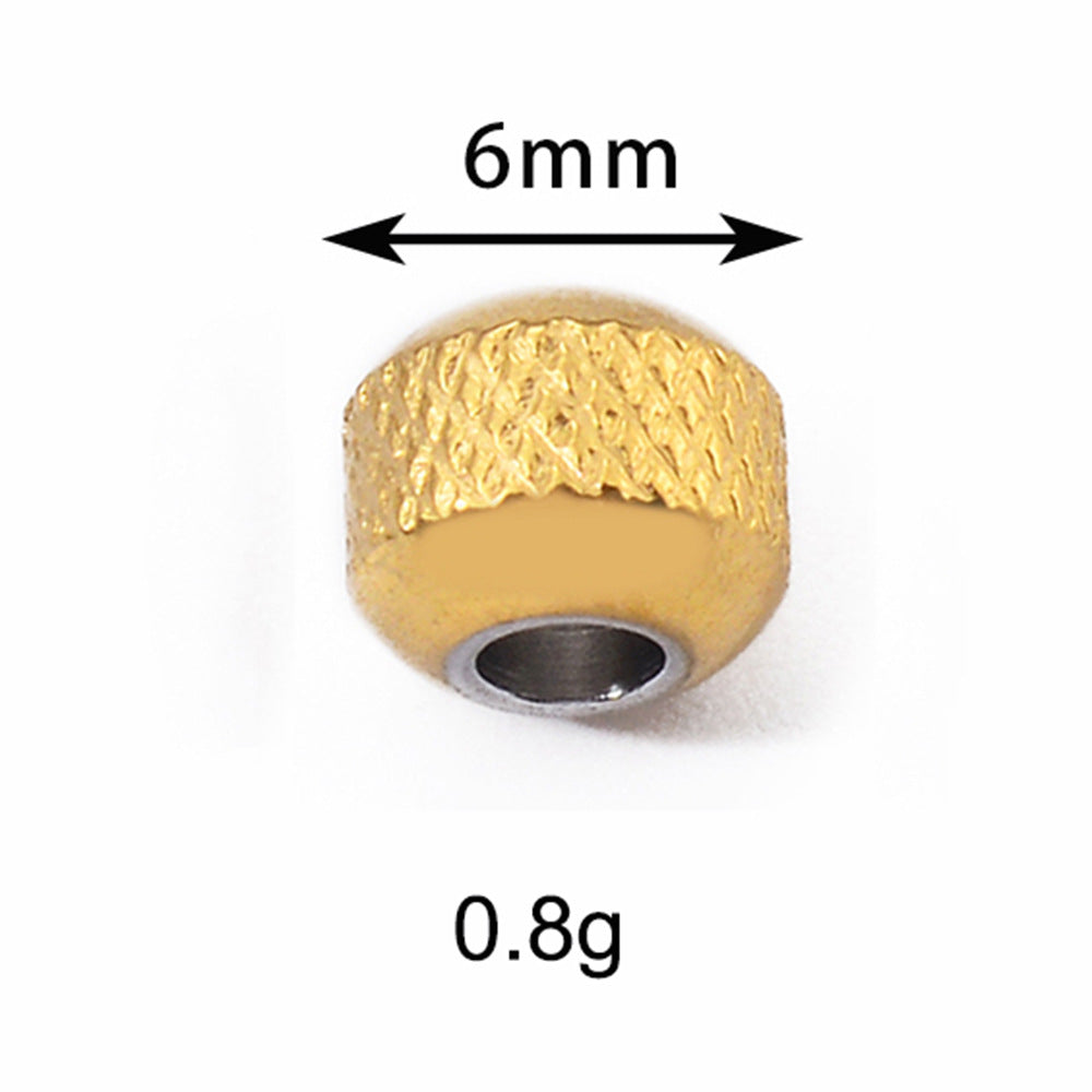 Stainless Steel Pineapple Metal Beads 4/6/8mm Textured Summer Style 50pcs 9