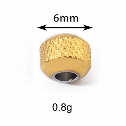 Stainless Steel Pineapple Metal Beads 4/6/8mm Textured Summer Style 50pcs 9