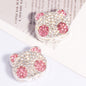 Panda Rhinestone Beads 22mm Clear Black Pink Alloy Encrusted 6pcs 4