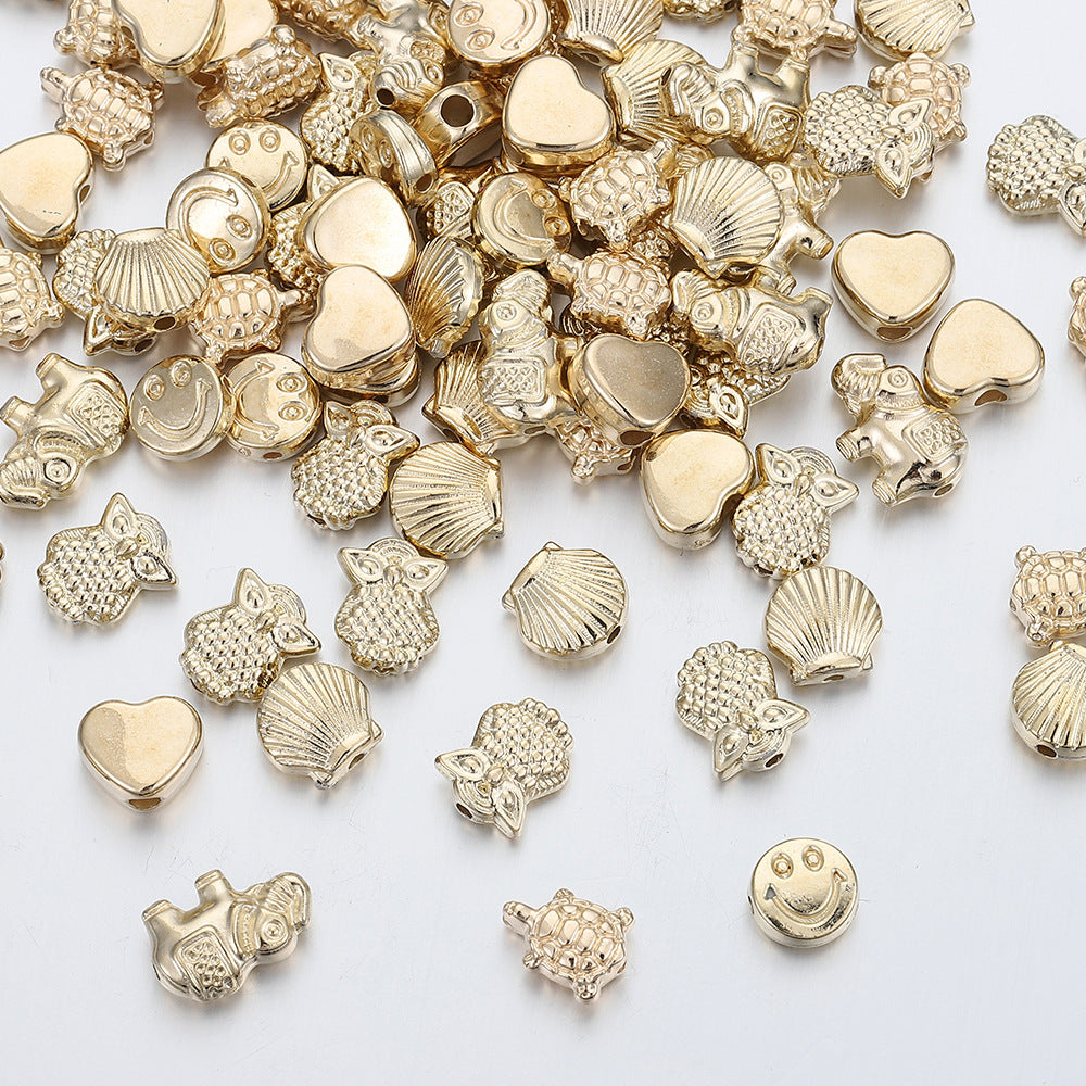 Creature Series Acrylic Beads CCB Plastic Metallic Gold Silver 100pcs 2