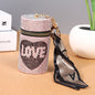 Rhinestone Love Heart Coin Purse Keychain with Scarf Accent 6