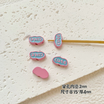 Painted Cute Character Plate Series Metal Beads Bulk 20pcs 39