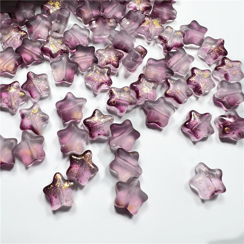 Czech Glass Beads Star 8mm Translucent Soft Color Gradient 50pcs 13