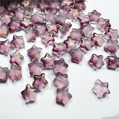 Czech Glass Beads Star 8mm Translucent Soft Color Gradient 50pcs 13