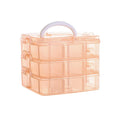 Clear Plastic Storage Organizer Box 3-Layers 18 Compartments 15cm 1pc 6