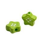Painted Star Acrylic Beads 13mm Glossy Colorful Button 50pcs 4