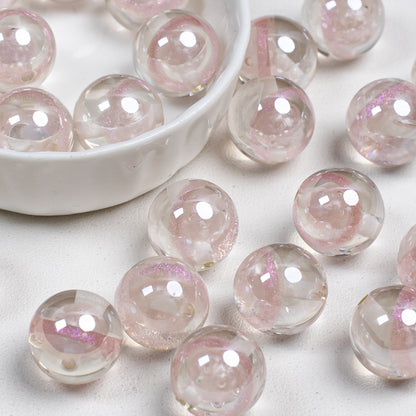 Clear Planet Halo Round Resin Beads 16mm Multicolor 10pcs 13