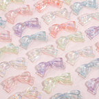 Transparent Bow Acrylic Beads 5x36mm Pastel Glossy 10pcs