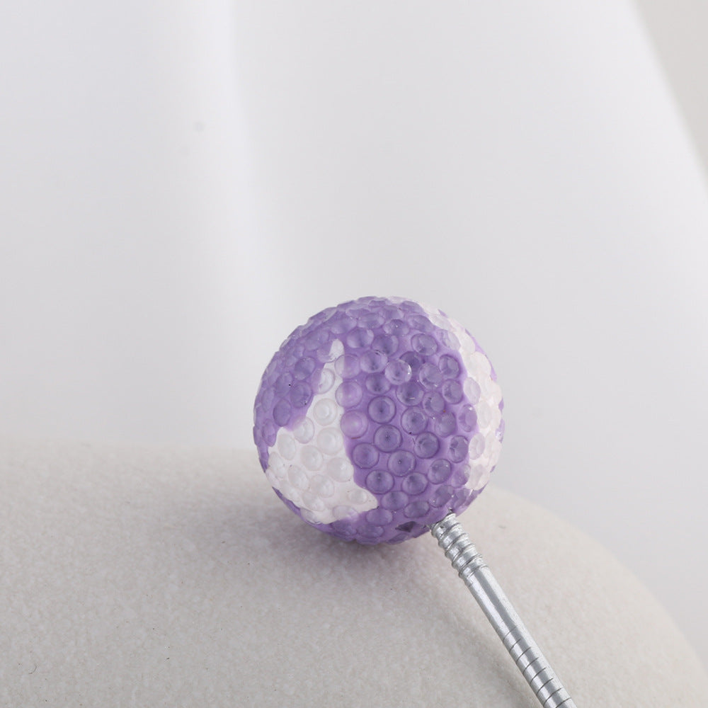 Rhinestone Round Clay Beads 16mm Golf Pattern Bubblegum 10pcs 7