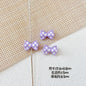 Bow Metal Beads 17mm Baking Painted Checkered Pattern 10pcs 8