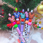 Silicone Focal Beads Mickey Head Multi-Color Spotted Pattern 20pcs