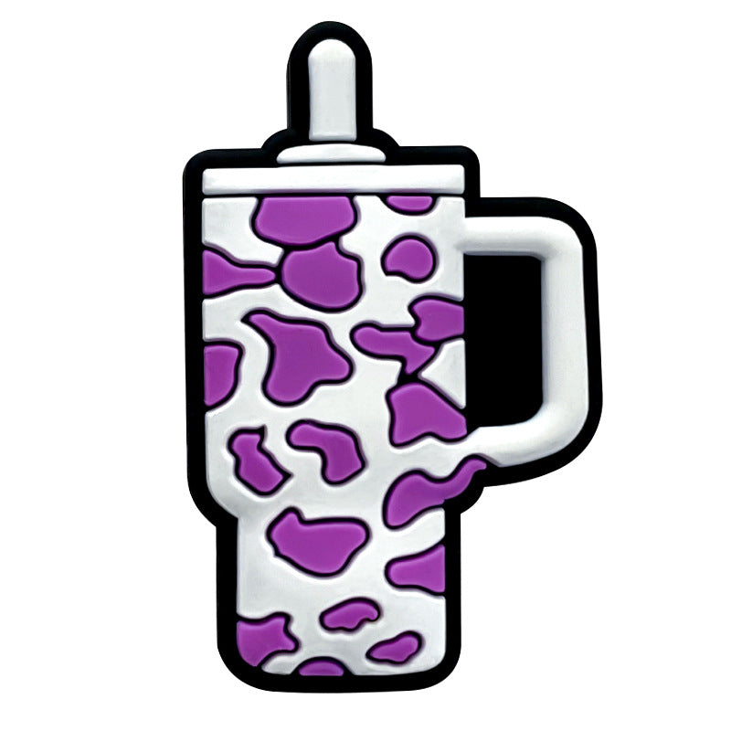 Silicone Focal Beads Cow Print Travel Cup Handle 20pcs 6
