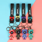 Silicone Lightning Bear Couple Keychain Colorful Glossy Helmets
