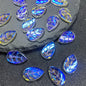 Czech Glass Beads Leaf 18mm Imitation Jade Translucent Green 50pcs 8