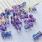 Painted Dotted Bone Glass Beads 17mm Hand Painted Colorful 1pc 11