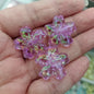 UV Plating Cherry Blossom Acrylic Beads 23mm Transparent Colorful 100pcs 4