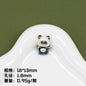 3D Panda Resin Beads 16-18mm Pearly White Metallic Blue Vertical Hole 20pcs 7