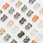 Electroplated Bear Glass Beads 12mm 14mm Mixed Metallic Colors 20pcs 2
