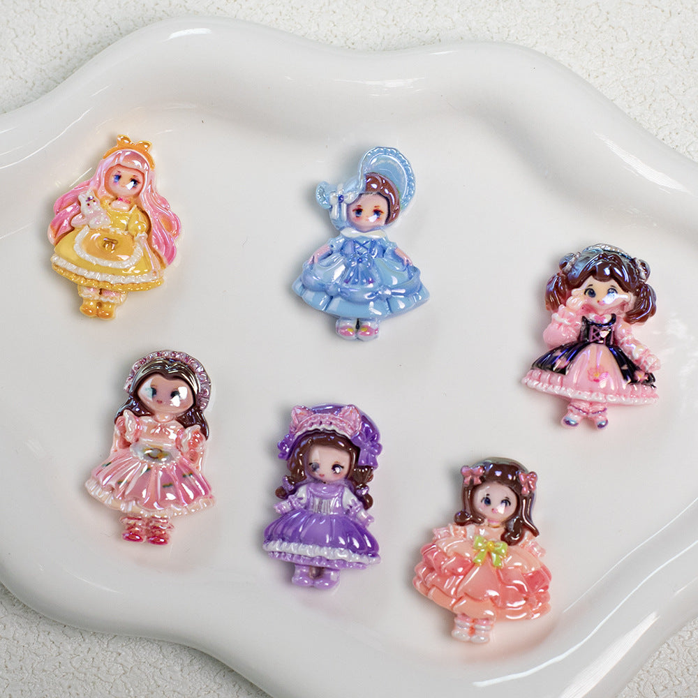 Plating Princess Lolita Series Resin Beads Glossy Pastel Colors 10pcs 4
