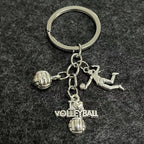 Alloy Horn Volleyball Player Keychain Metal Sports Charm 14
