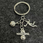Alloy Horn Volleyball Player Keychain Metal Sports Charm 14