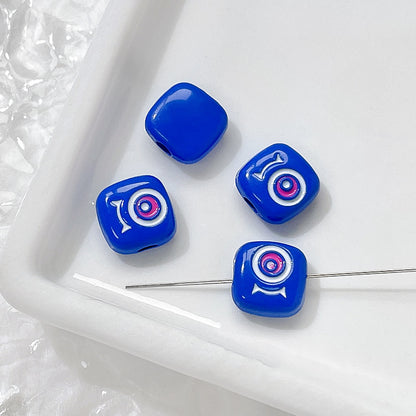 Cat Eye and One-Eyed Beast Metal Beads 10mm Baking Painted 10pcs 35