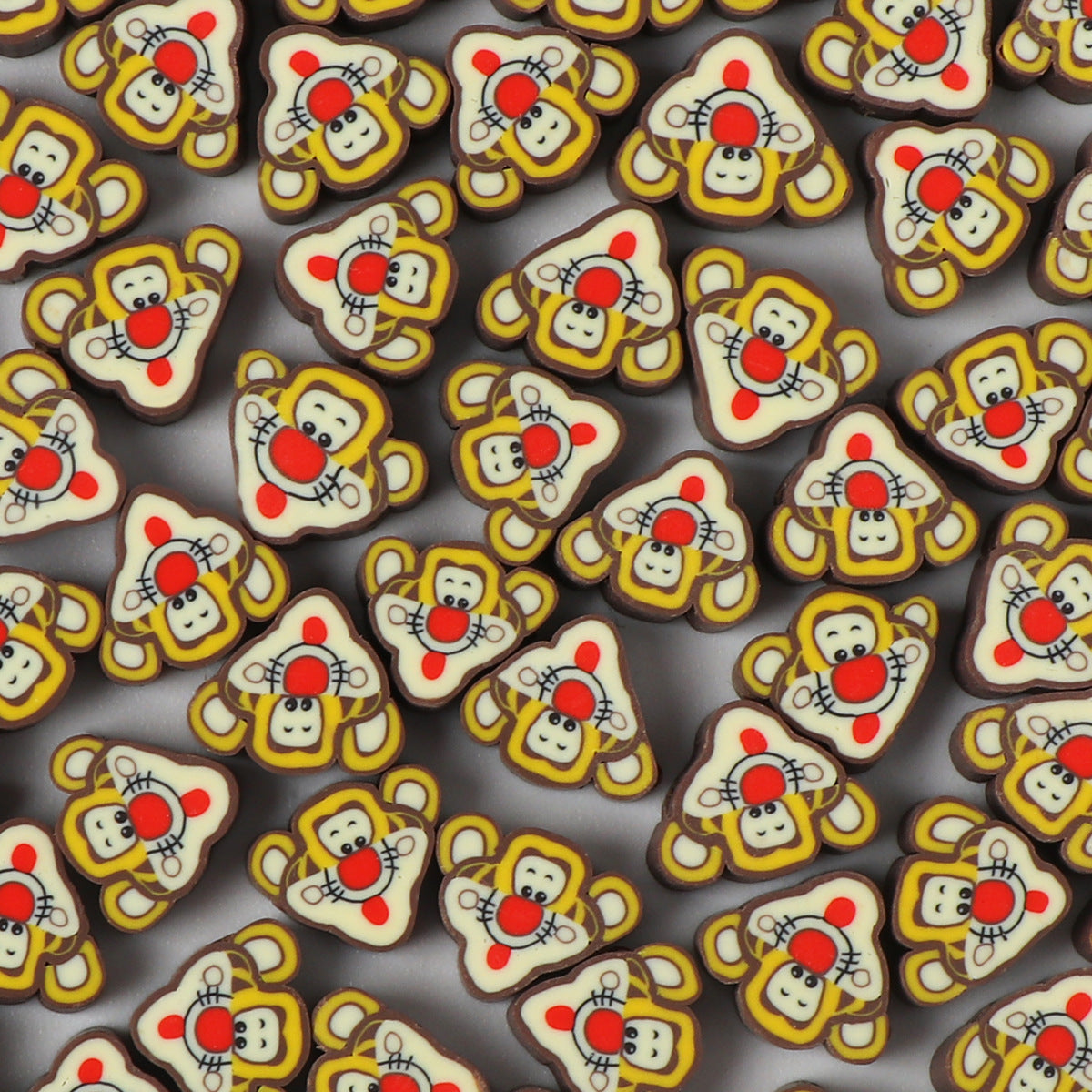 Cartoon Tigger Clay Beads 10mm Polymer Character Shape 200pcs