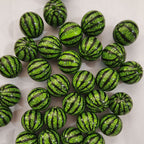 Printed Bubblegum Beads 20mm Watermelon Round Acrylic 5pcs 2
