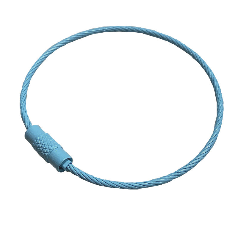 Spray Painted Steel Cable Keyrings Colorful Flexible Durable 20pcs 15