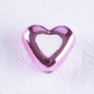 Metal Dual Color Heart Acrylic Beads 15mm Shiny Hollow 50pcs 10