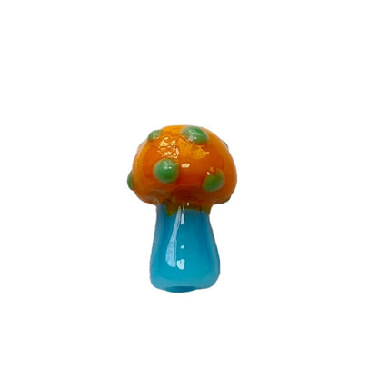 Hand Painted Mushroom Glass Beads 18mm Colorful Dotted Enamel 1pc 5