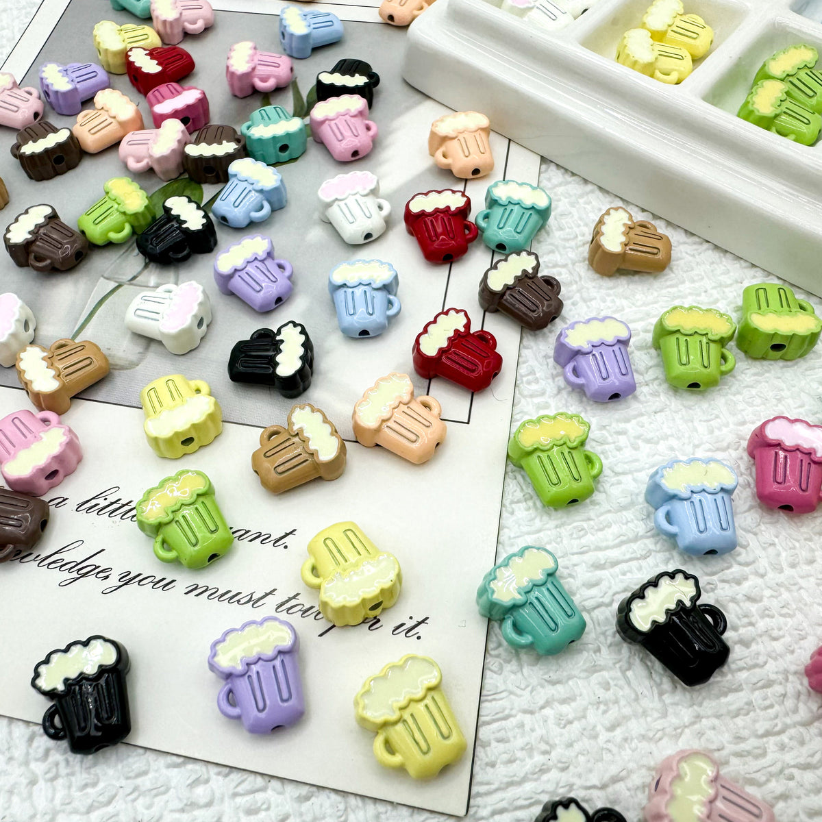 Beer Cup Metal Beads 11mm Hand Painted Enamel Alloy 10pcs
