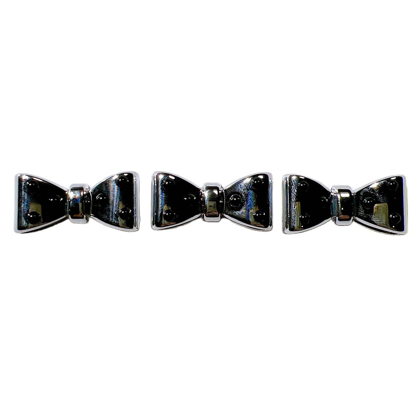 Plated Bow and Star Acrylic Beads Silver Metallic 10pcs 5